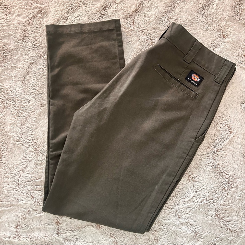 Dickies Skateboarding Olive/Charcoal Work pants - Straight Leg Skater Fit (W:34)
